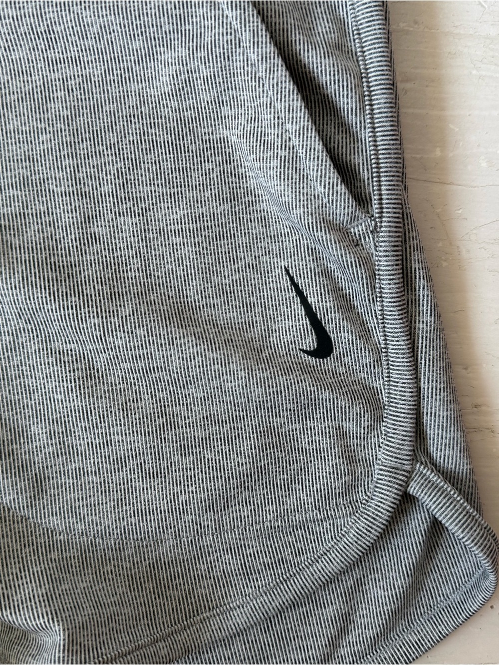 Nike Women's Gray Ribbed Athletic Lounge Shorts with Swoosh